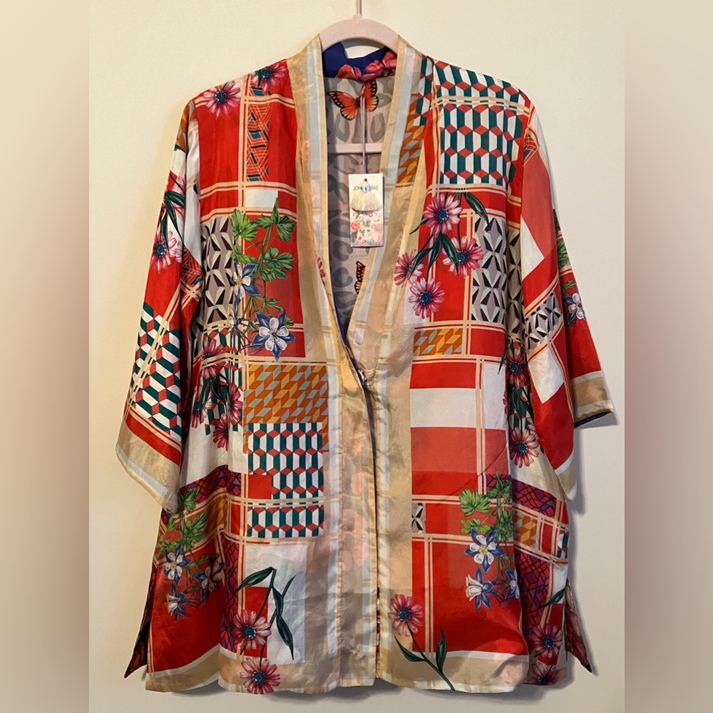 NWT Johnny Was Ridge Gianni Silk Kimono (reversible) size Small - Picture 2 of 10